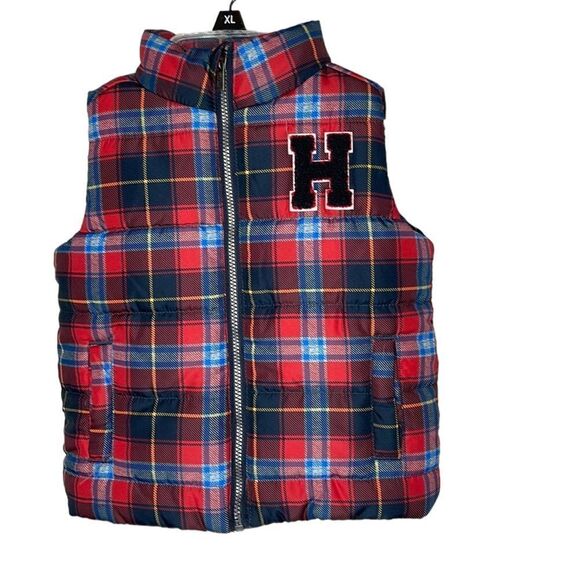Boy’s Tommy Hilfiger Plaid Puffer Vest. Size 12 Months. - Picture 1 of 6